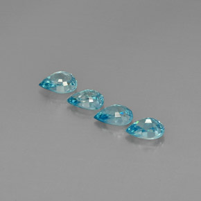 Gemas de circón azul natural de  ct, en forma de pera, VVS-VS