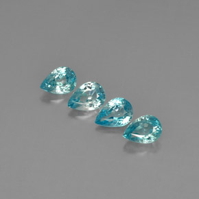 Gemas de circón azul natural de  ct, en forma de pera, VVS-VS