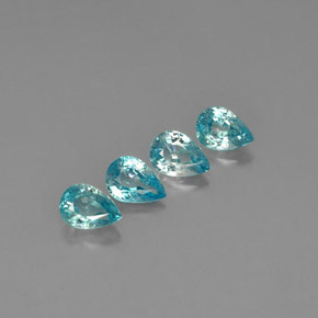 Gemas de circón azul natural de  ct, en forma de pera, VVS-VS
