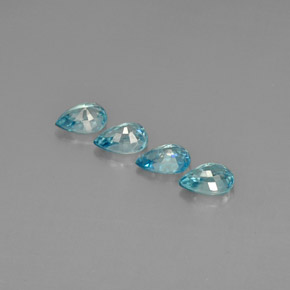 Gemas de circón azul natural de  ct, en forma de pera, VVS-VS