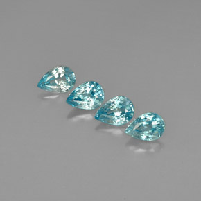 Gemas de circón azul natural de  ct, en forma de pera, VVS-VS