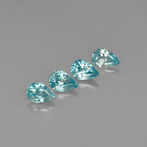 Gemas de circón azul natural de  ct, en forma de pera, VVS-VS