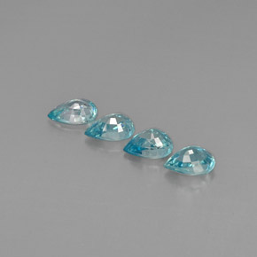 Gemas de circón azul natural de  ct, en forma de pera, VVS-VS