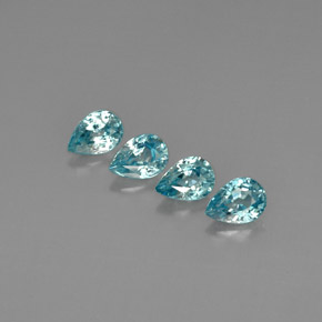 Gemas de circón azul natural de  ct, en forma de pera, VVS-VS