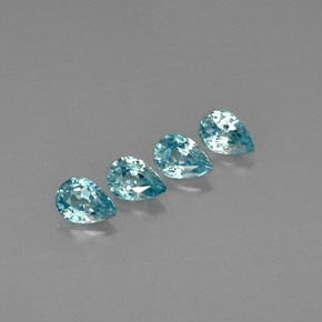 Gemas de circón azul natural de  ct, en forma de pera, VVS-VS