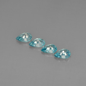 Gemas de circón azul natural de  ct, en forma de pera, VVS-VS