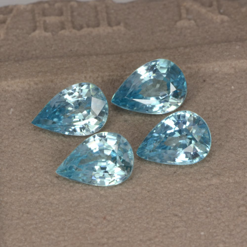 Gemas de circón azul natural de 3,66 ct, en forma de pera, VVS-VS