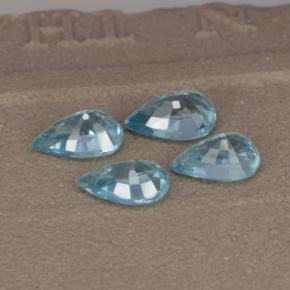 Gemas de circón azul natural de 3,66 ct, en forma de pera, VVS-VS