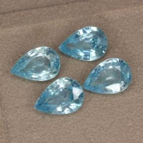 Gemas de circón azul cian natural de 3,60 ct, en forma de pera, VVS-VS