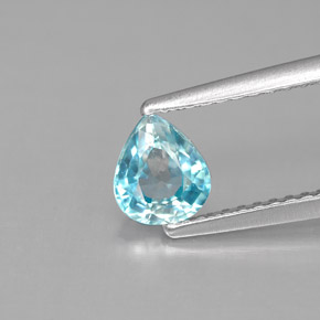Circón azul natural de 0,87 ct, en forma de pera, VS