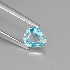 Circón azul natural de 0,87 ct, en forma de pera, VS