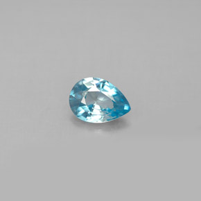 Circón azul natural de 0,82 ct, en forma de pera, VVS