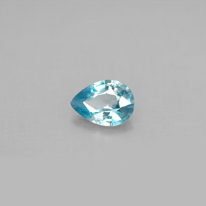 Circón azul natural de 0,82 ct, en forma de pera, VVS