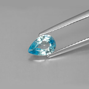 Circón azul natural de 0,82 ct, en forma de pera, VS