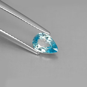 Circón azul natural de 0,82 ct, en forma de pera, VS