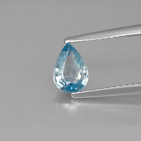 Circón azul natural de 1,03 ct, en forma de pera, VS