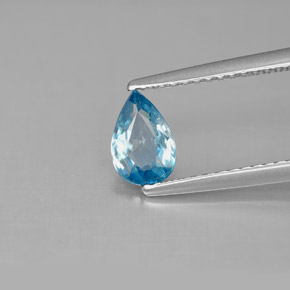 Circón azul natural de 0,81 ct, en forma de pera, VS