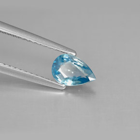 Circón azul natural de 0,81 ct, en forma de pera, VS