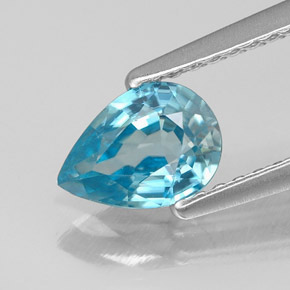 Circón azul natural de 0,99 ct, en forma de pera, VS