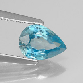 Circón azul natural de 0,99 ct, en forma de pera, VS