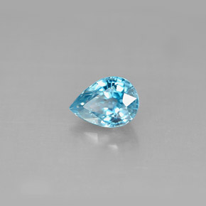 Circón azul natural de 1,23 ct, en forma de pera, VS
