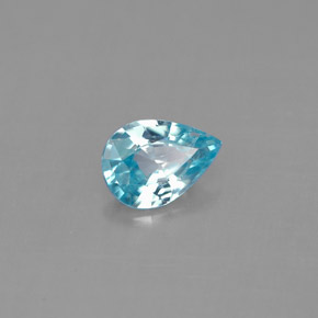 Circón azul natural de 0,84 ct, en forma de pera, VS