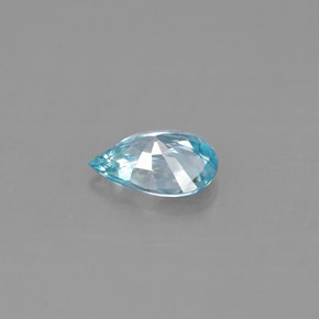 Circón azul natural de 0,84 ct, en forma de pera, VS