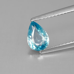 Circón azul natural de 0,99 ct, en forma de pera, VS