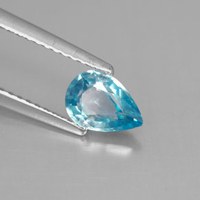 Circón azul natural de 0,99 ct, en forma de pera, VS