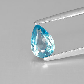 Circón azul natural de 1,05 ct, en forma de pera, VS