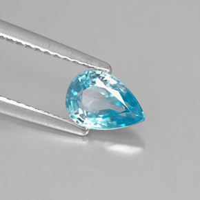 Circón azul natural de 1,05 ct, en forma de pera, VS