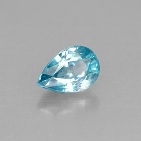 Circón Azul natural de 1.28 ct, En forma de pera, VS
