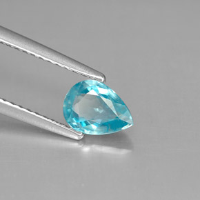 Circón azul natural de 1,02 ct, en forma de pera, VVS-VS
