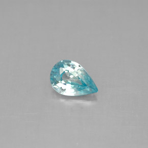 Circón azul natural de 0,88 ct, en forma de pera, VVS-VS