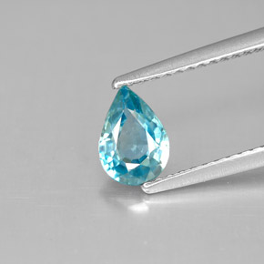 Circón azul natural de 1,00 ct, en forma de pera, VVS-VS