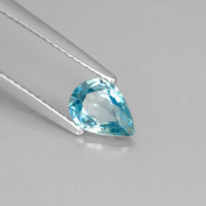 Circón azul natural de 1,00 ct, en forma de pera, VVS-VS