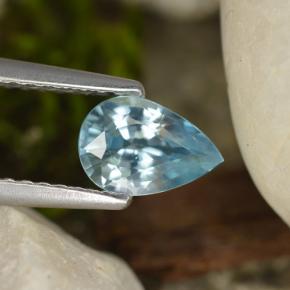 Circón azul natural de 0,92 ct, en forma de pera, VVS-VS