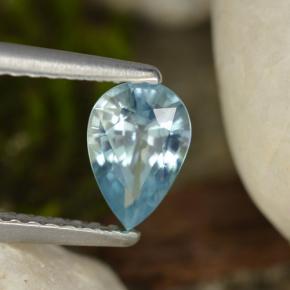 Circón azul natural de 0,92 ct, en forma de pera, VVS-VS
