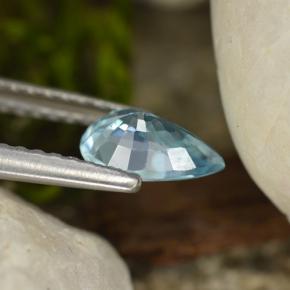 Circón azul natural de 0,92 ct, en forma de pera, VVS-VS