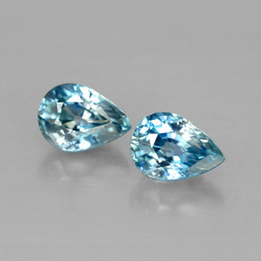 Gemas de circón azul natural de  ct, en forma de pera, VVS-VS