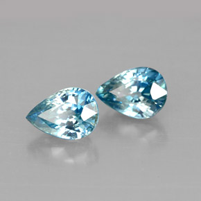 Gemas de circón azul natural de  ct, en forma de pera, VVS-VS