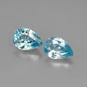 Gemas de circón azul natural de  ct, en forma de pera, VVS-VS
