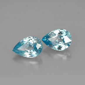 Gemas de circón azul natural de  ct, en forma de pera, VVS-VS