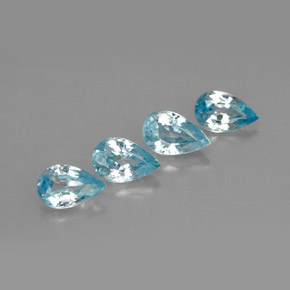 Gemas de circón azul natural de  ct, en forma de pera, VVS-VS