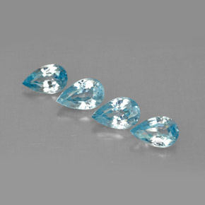 Gemas de circón azul natural de  ct, en forma de pera, VVS-VS