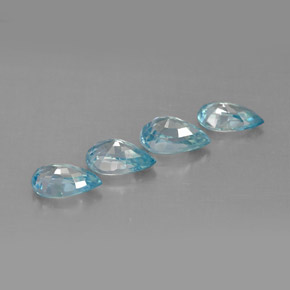 Gemas de circón azul natural de  ct, en forma de pera, VVS-VS
