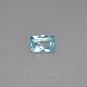 Circón Azul natural de 0.68 ct, corte esmeralda, VS