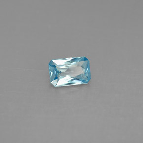 Circón Azul natural de 0.68 ct, corte esmeralda, VS