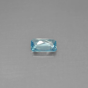 Circón Azul natural de 0.68 ct, corte esmeralda, VS