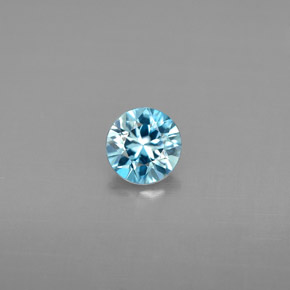 Circón azul natural de 0,68 ct, corte redondo, VVS-VS